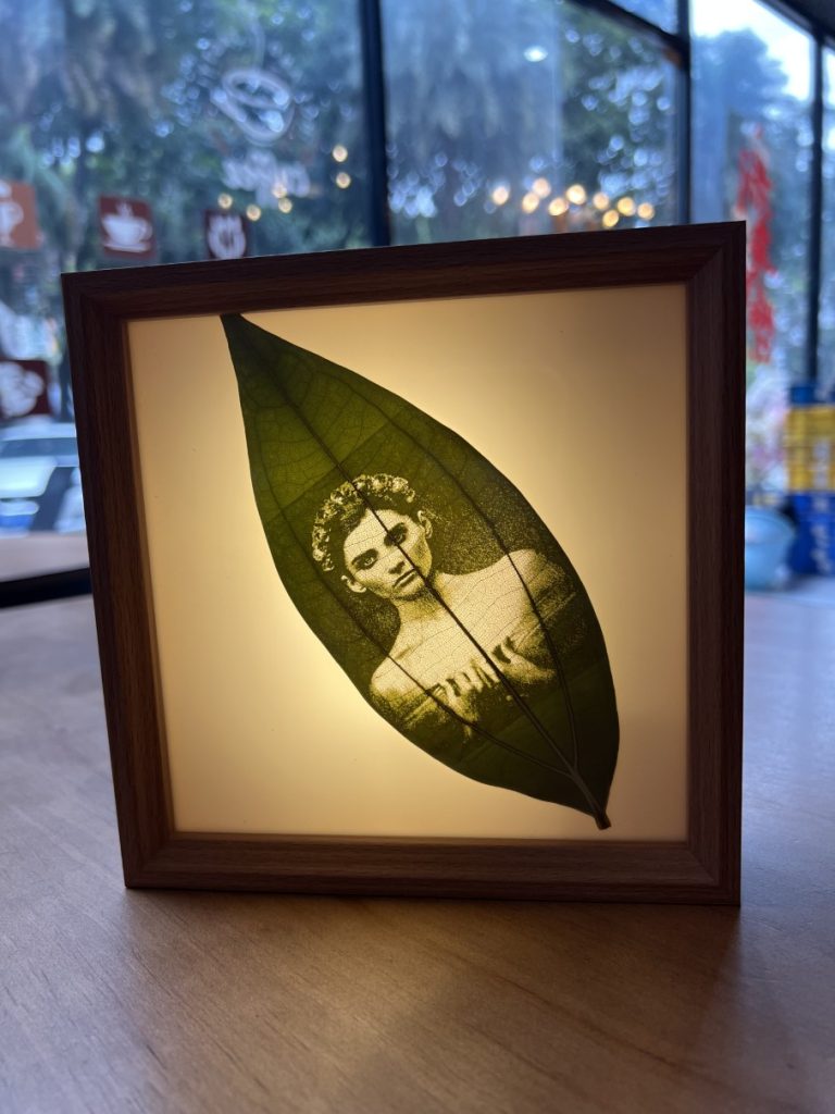 LED Lightning picture on leaf frame.