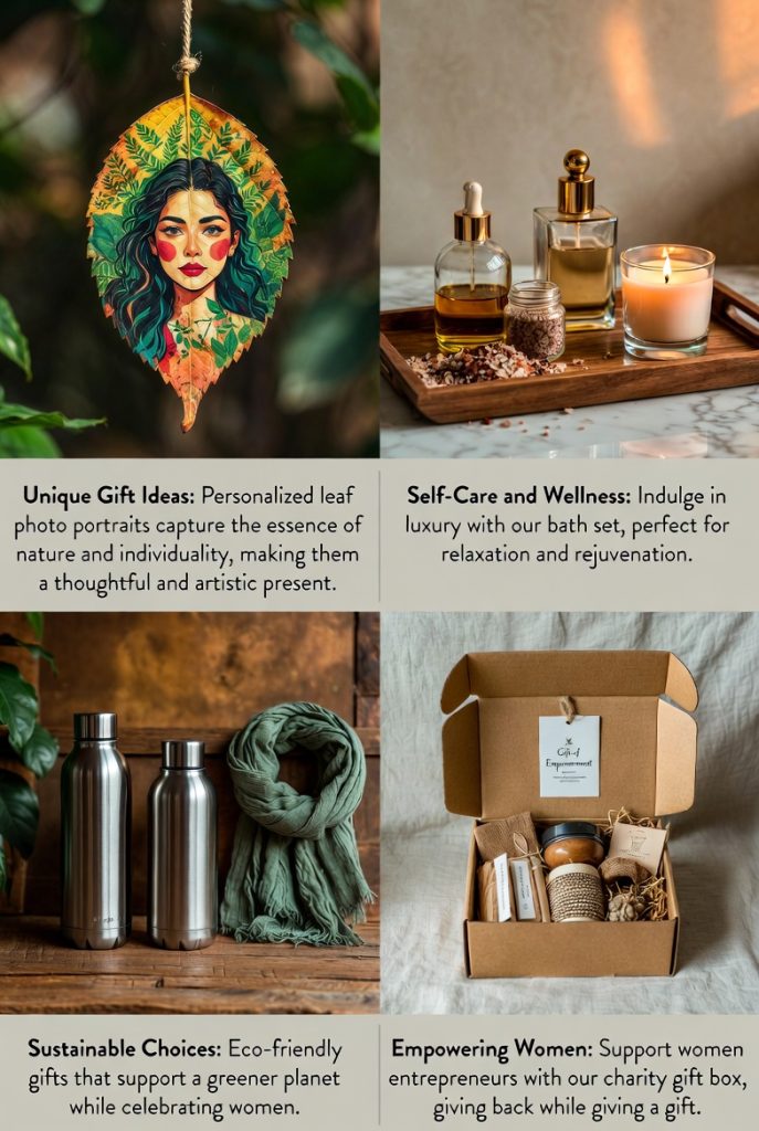 Pastel infographic chart for best International Women's Day 2026 gifts: wellness heart, personalized box, sustainable leaf, experiences calendar with price ranges.