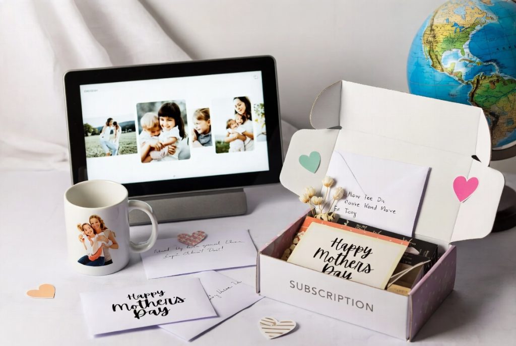 Thoughtful long distance mother's day gifts including digital frame and personalized items