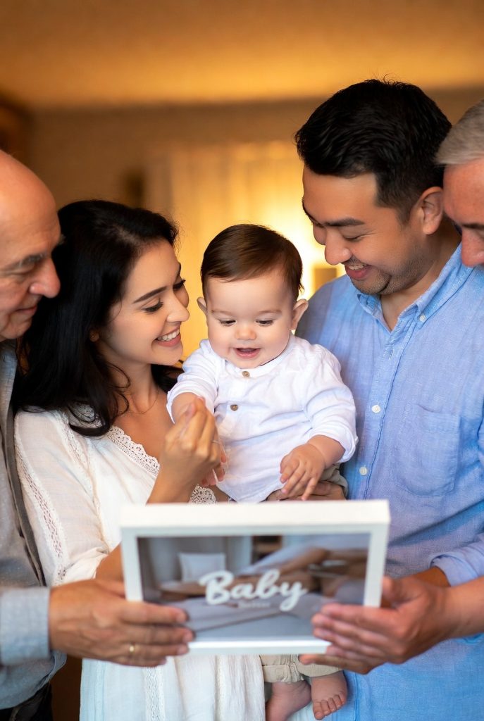 Family enjoying special 1st birthday presents together – emotional milestone moment